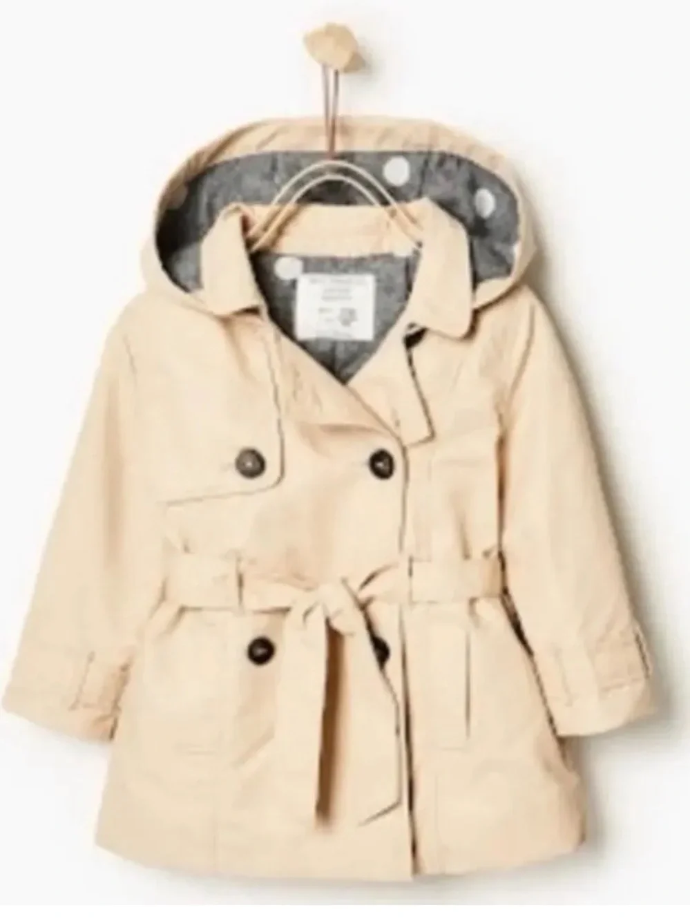 Zara Babygirl Tan Trench Coat Lined 12/18 Months